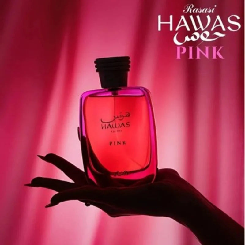 100ml Original Arab Perfumes RASASI Hawas Pink Eau de Parfum Pour Femme Spray Lasting Gourmand Perfume Women's Cologne Makeup