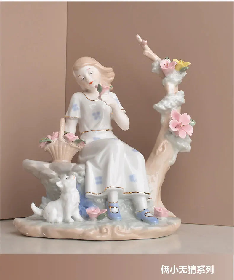 Modern minimalist European home decor character decorations living room wine cabinet decorations ceramic handicraftsjavascript: