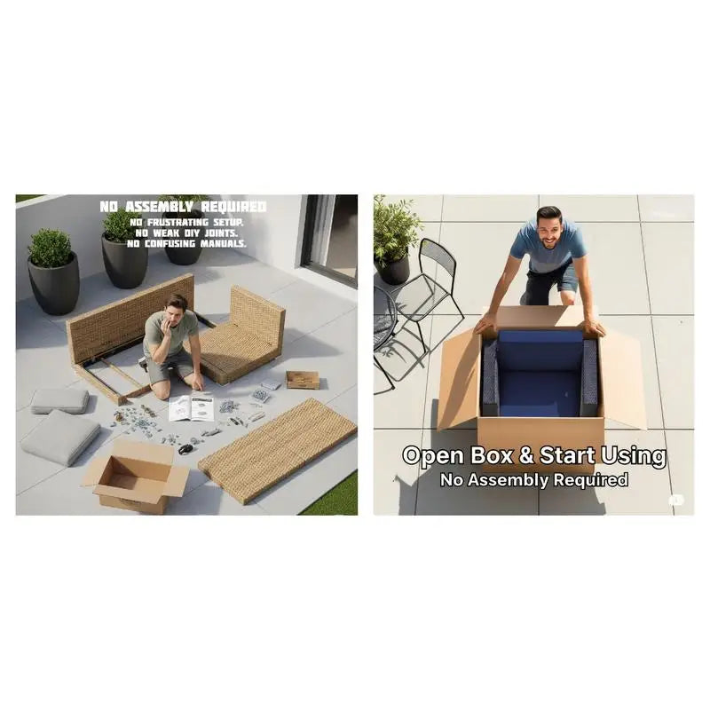 6-Piece Outdoor Wicker Sofa Set - Pre-Assembled Patio Furniture Collection for Ultimate Comfort and Style