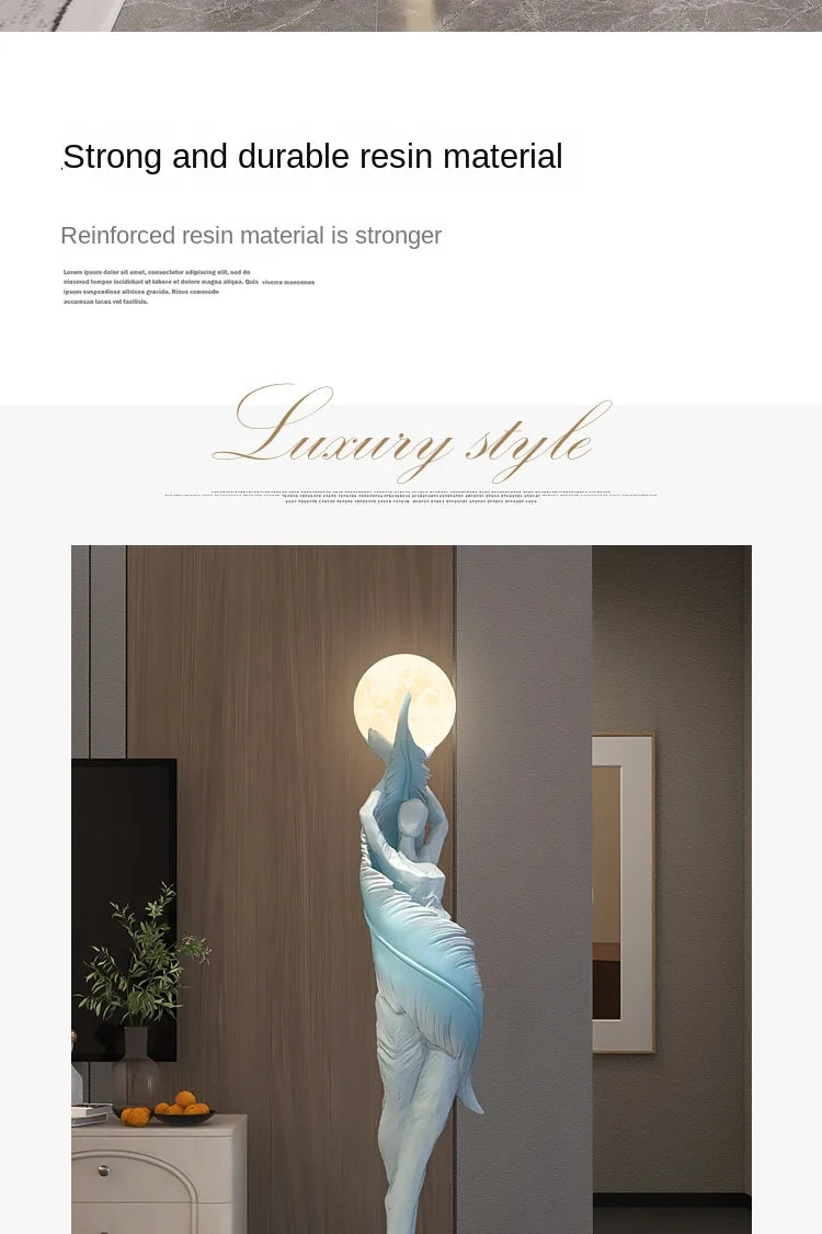 Home Decor Abstract Girl Statues Floor Decor Living Room Large Welcome Sculptures Artistic Ornaments Housewarming Gift Figurines