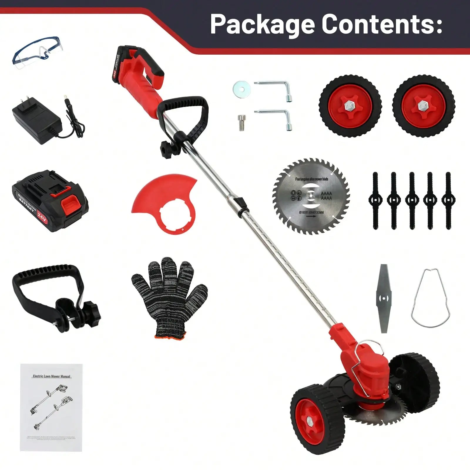 21V 650W Cordless String Trimmer Electric Weed Wacker Lawn Grass Edger Brush Cutter with 2 Batteries & Adjustable Handle