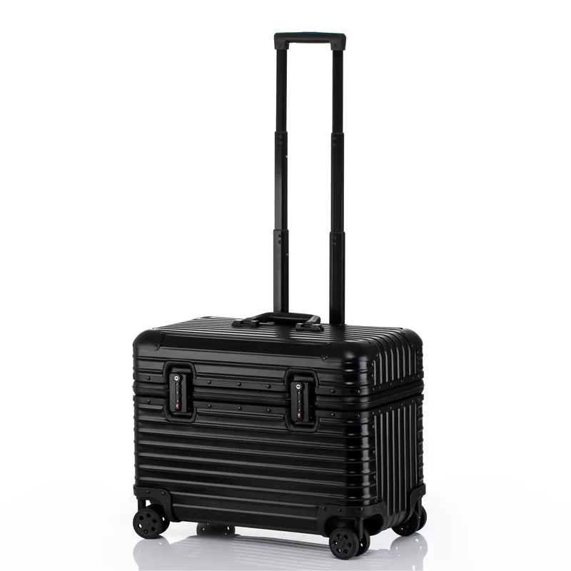 Bunnyfly 18/20-Inch Aluminum Alloy Magnesium Modern Carry-On Luggage Air Approval Aluminum Trolley Portable Cabin Size Suitcase