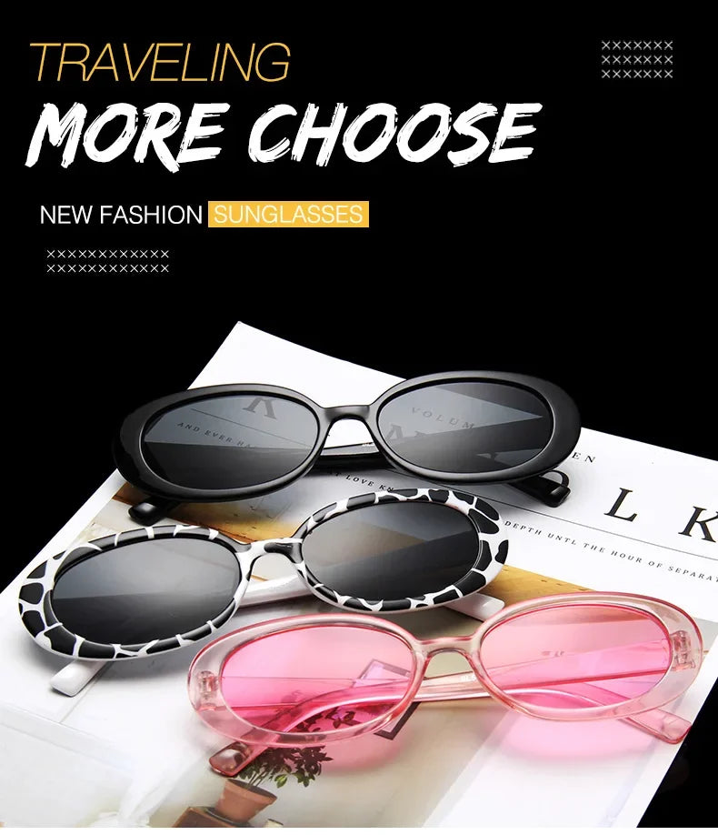 Vintage Oval Sunglasses Women Luxury Brand Designer Small Oval Sun Glasses Retro Black Red Glasses ladies Goggle UV400 Eyewear