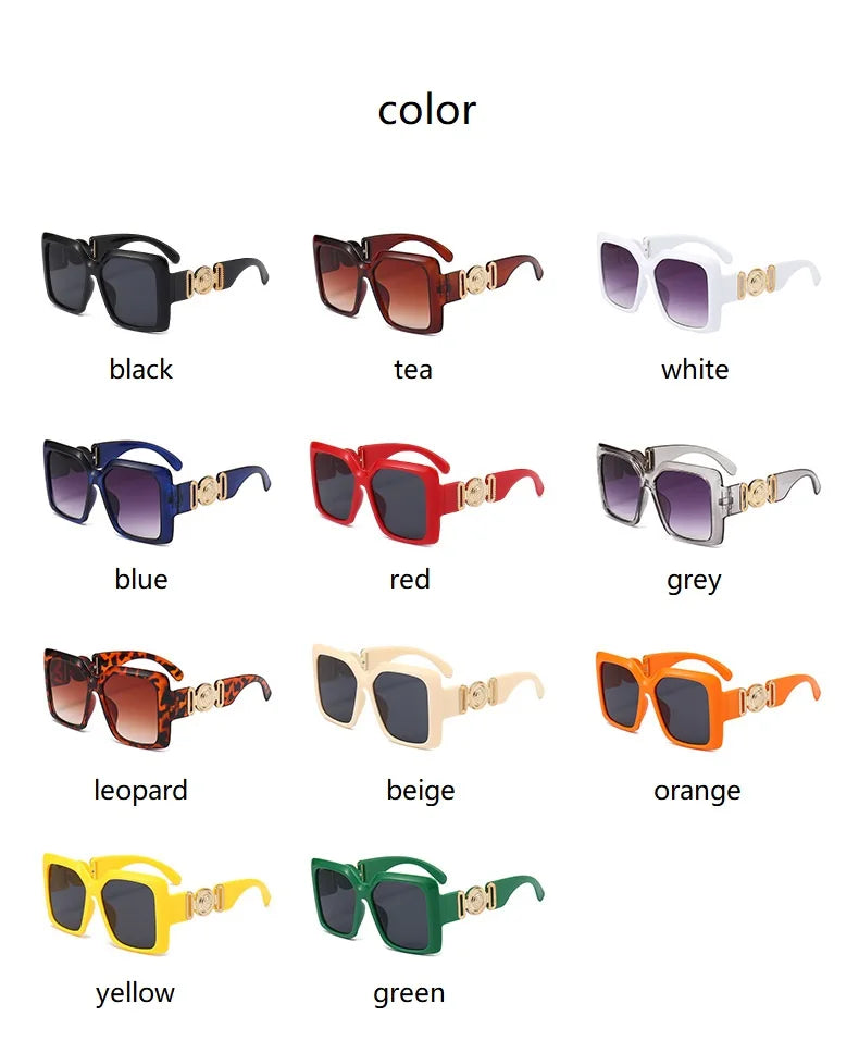 INS Popular Square Sunglasses Women Luxury Retro Brand Men Trending Travel Sun Glasses Female Shades UV400 Oculus