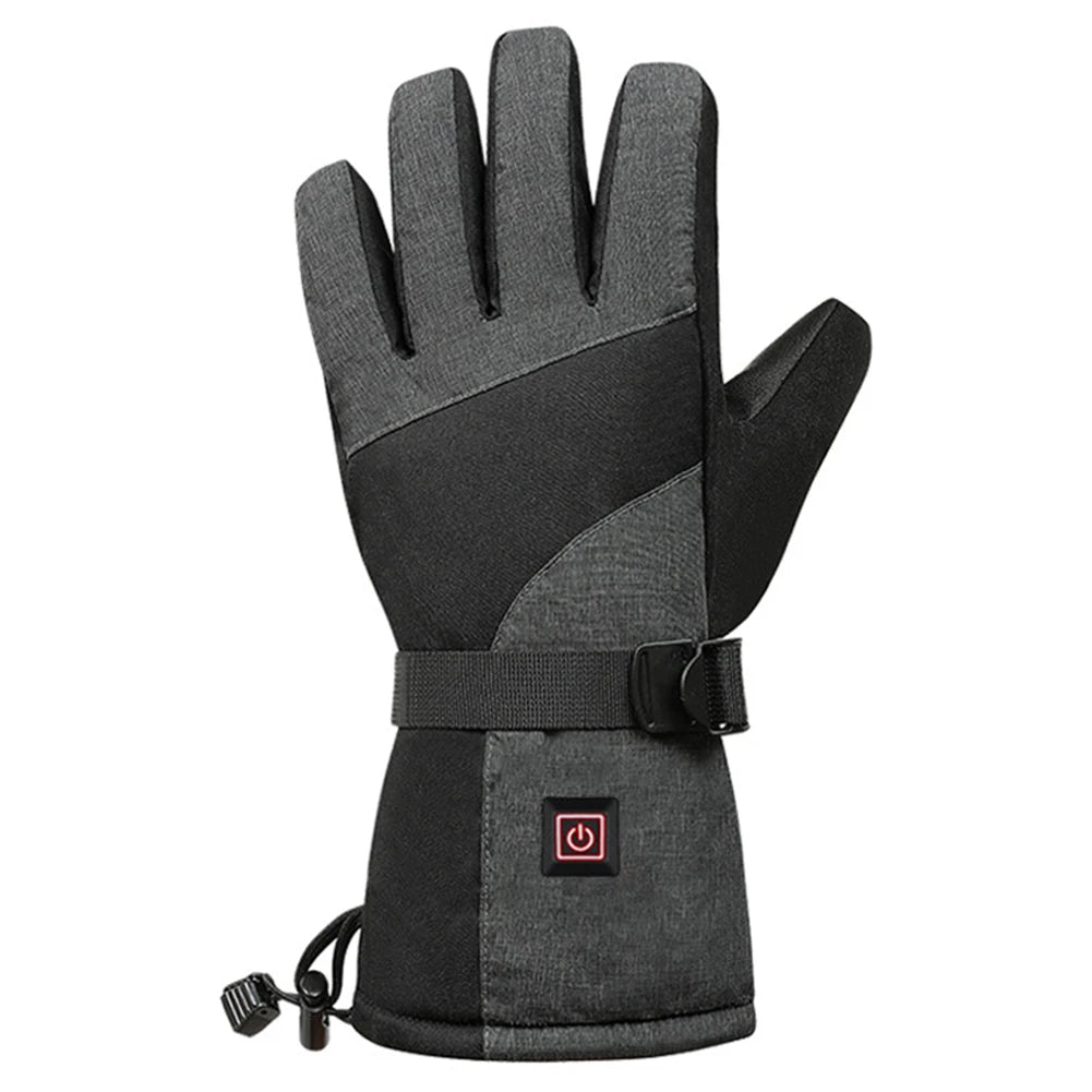 Unisex Outdoor Cycling Gloves 3 Speed Temperature Graphene Ski Gloves Touchscreen Non-Slip Windproof for Climbing Hiking Cycling