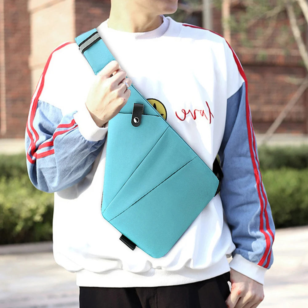 Mens Fashion Chest Bag Multifunctional Fanny Pack Large Capacity Simple Sling Bag Anti Theft Bag Ergonomic Waist Pack