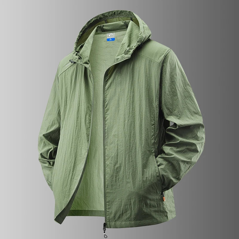 Summer Waterproof Hiking Jackets Men Fishing Cycling Hooded Gym Sports Running Coat Outdoor Sun-Protective Thin Jacket Clothing