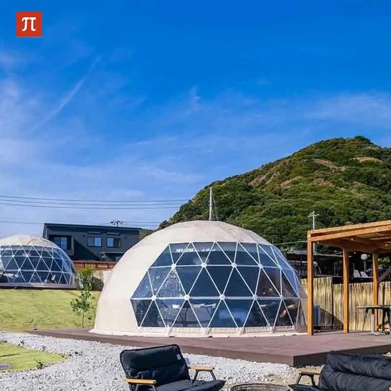 Luxury camping geodesic dome house hemispherical house PVC geodesic dome tent camping dome tent hotel tent for glamping resort