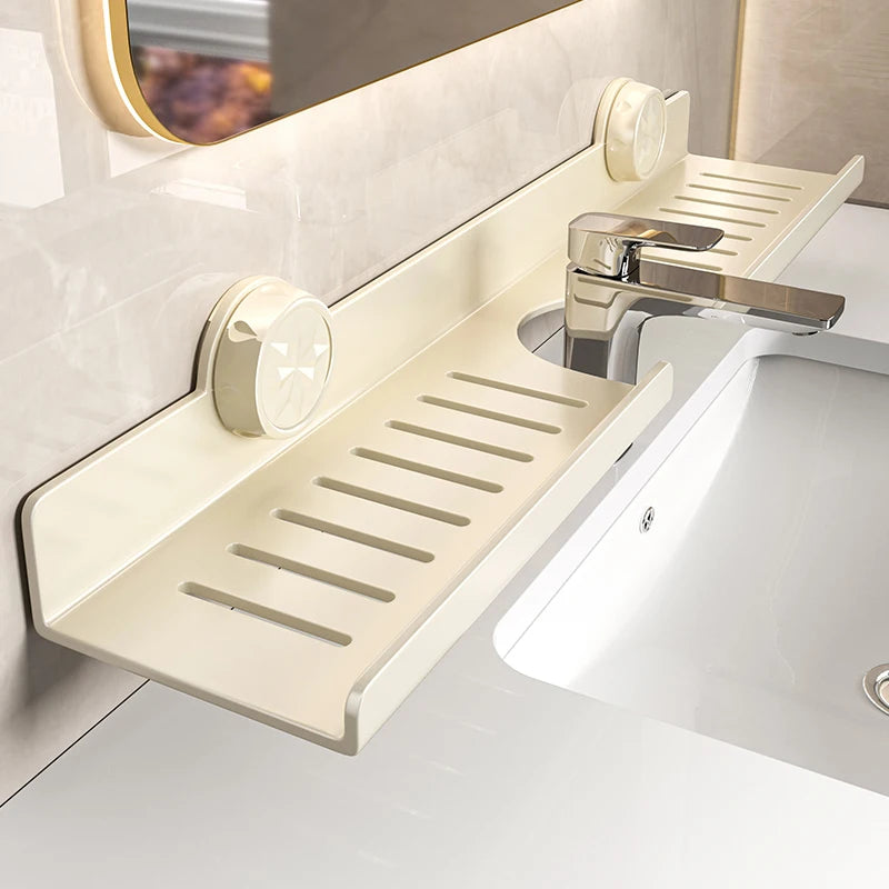 Suction cup mirror front bathroom shelf faucet washbasin washbasin wall-mounted non-punch bathroom shelf