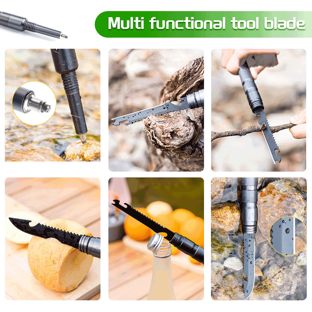 Hiking Poles Multifunctional Outdoor Hiking Camping Ultralight Tactical Set Telescopic Hiking Climbing Trekking Poles