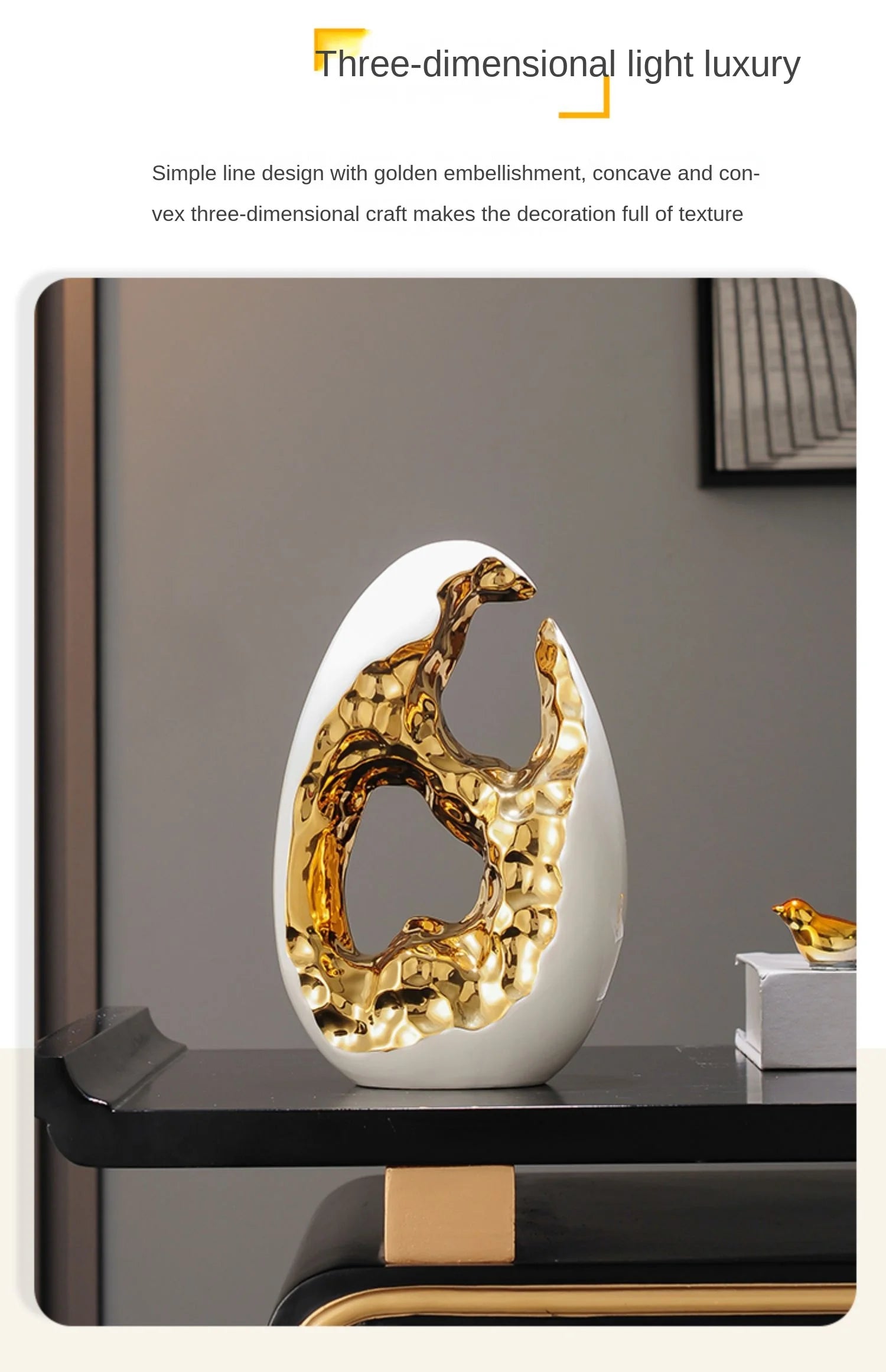 Simple Modern Home Decor, Gold Ornaments, Living Room, Wine Cabinet, TV Cabinet, Office Desktop, High-end Christmas Decoration