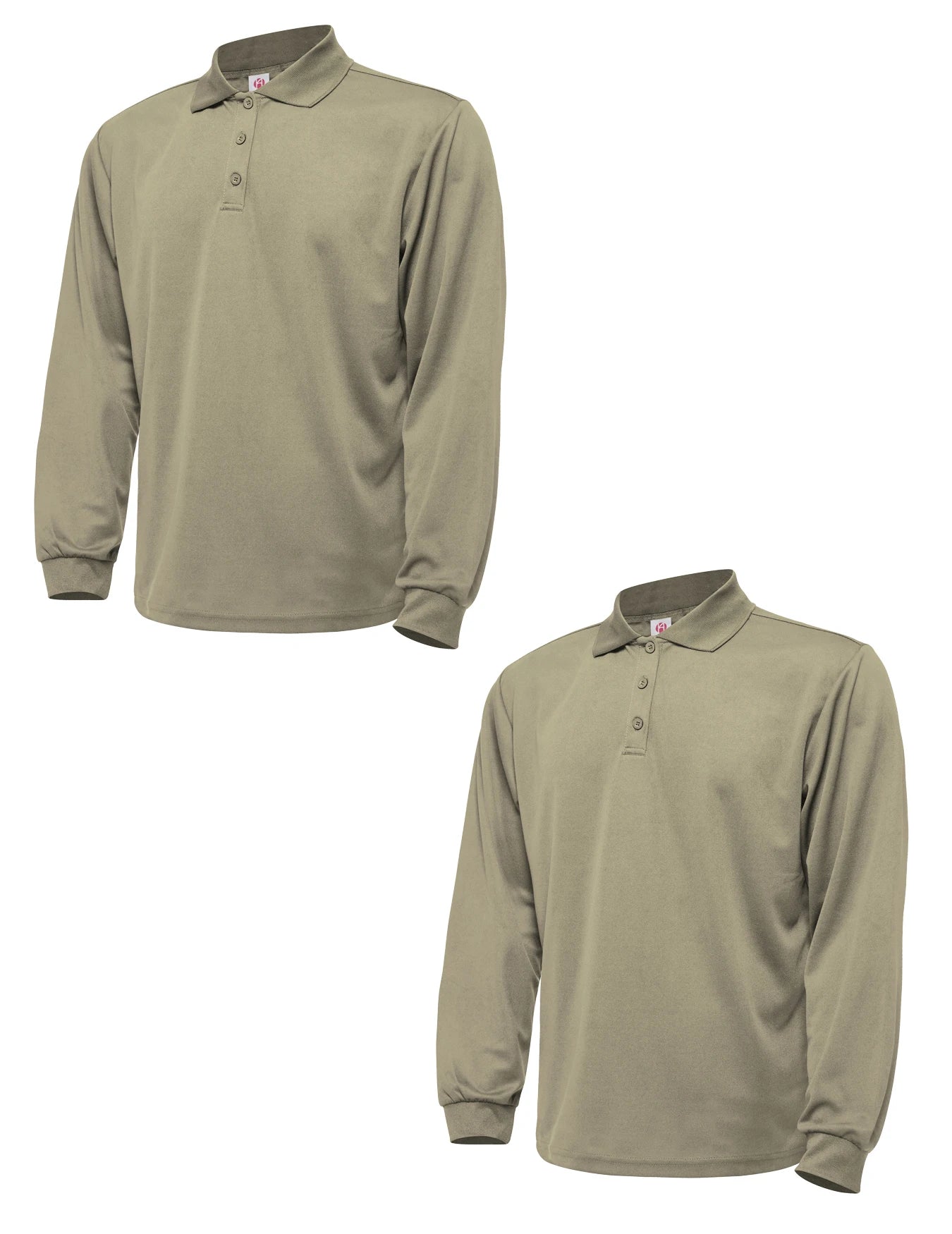 2-piece men's sun protection long sleeved golf shirt - solid color quick drying lapel half cardigan