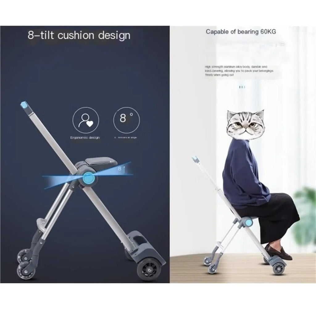 Kid Suitcase Luggage with Spinner Wheels,Large Suitcases with Child Seat Design,20 Inch Hardside Carry on Luggage for Travel