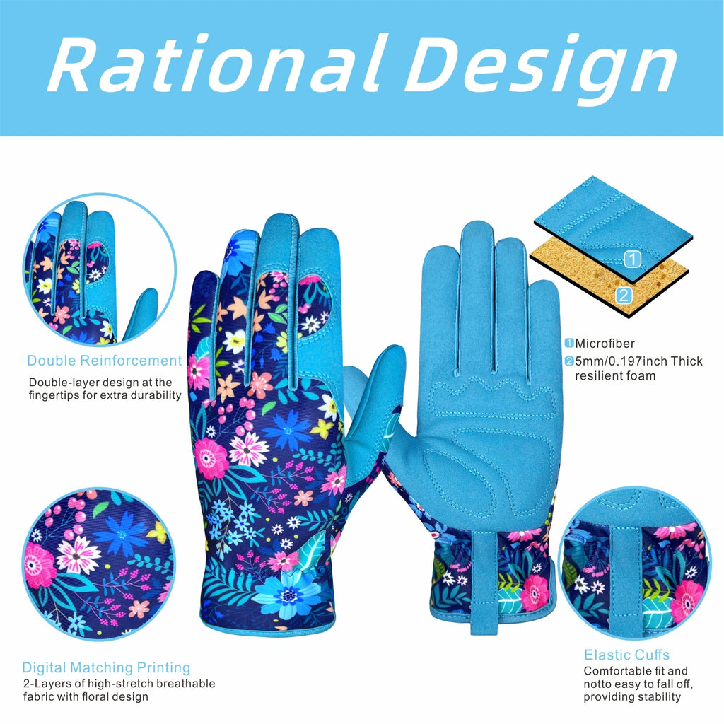 A Pair of Women'S Gardening Gloves, Breathable Garden Care Gloves for Digging, Planting, Weeding, Pruning, And Seeding.