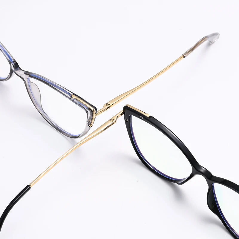 Personality Cat Eye Anti-Blue Light Spring Hinged Glasses Cross-Border Men Women Glasses Shopping Leisure Advanced Frames