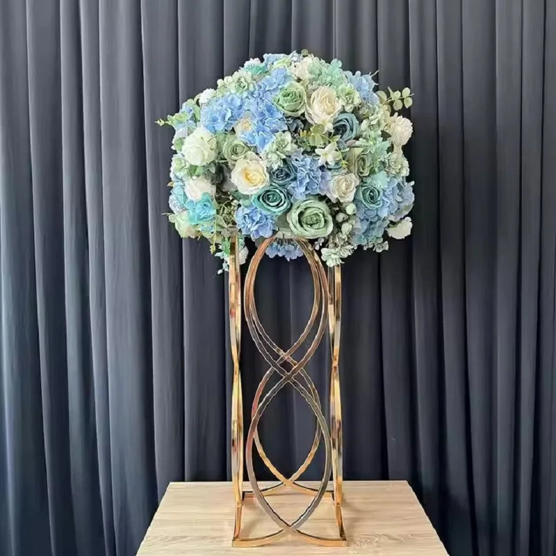 New Metal Vase Trumpet Shape Wedding Table Centerpiece Event Road Lead Flower Vases For Wedding Party Home Decoration