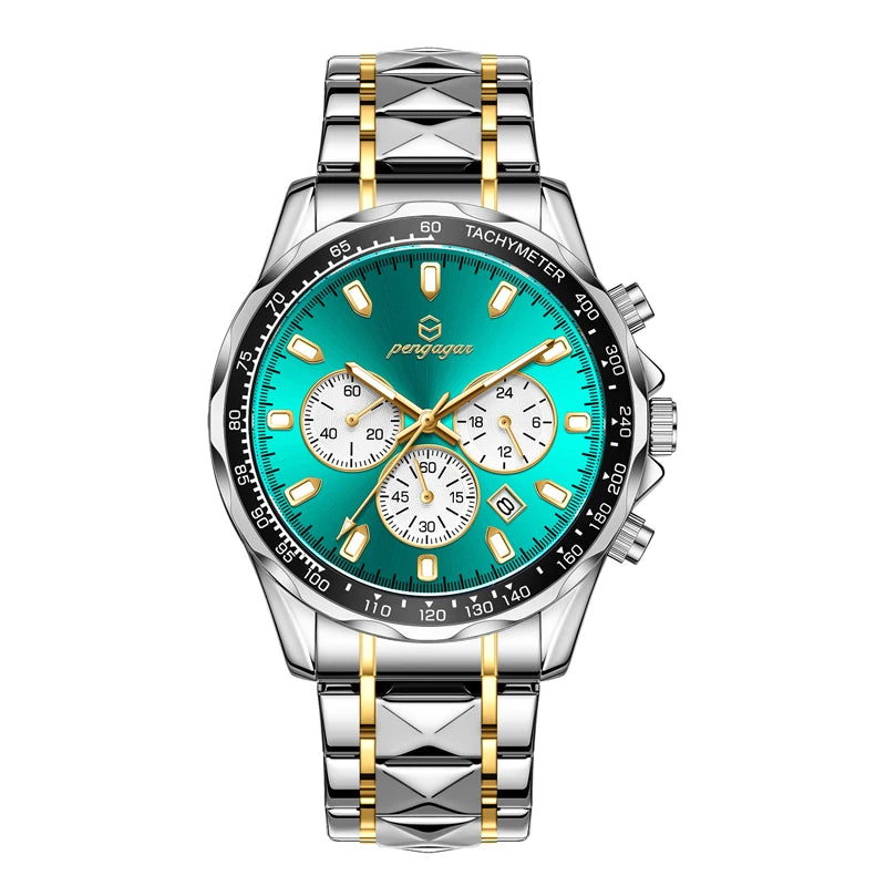 2025 Men Watch Top Brand Luxury Sports Quartz Mens Watches Full Steel Waterproof Chronograph Wristwatch Men Relogio Masculino