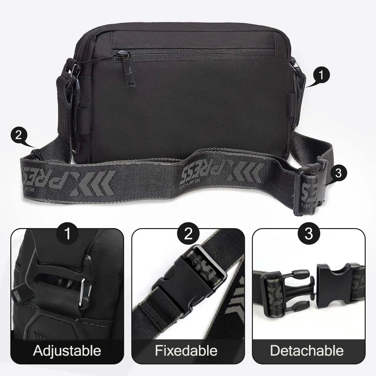 Luxury Business Shoulder Bag for Men Design Plaid Messenger Bag Crossbody Bag Casual Zipper Small Square Sling Bag Waterproof