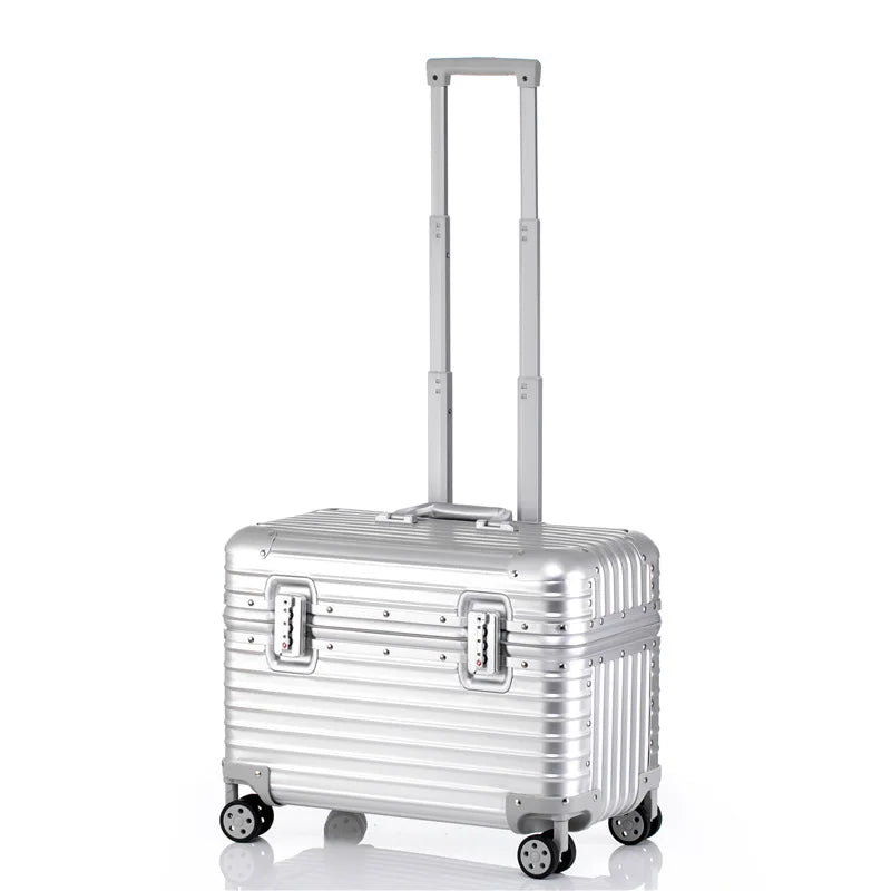 Bunnyfly 18/20-Inch Aluminum Alloy Magnesium Modern Carry-On Luggage Air Approval Aluminum Trolley Portable Cabin Size Suitcase
