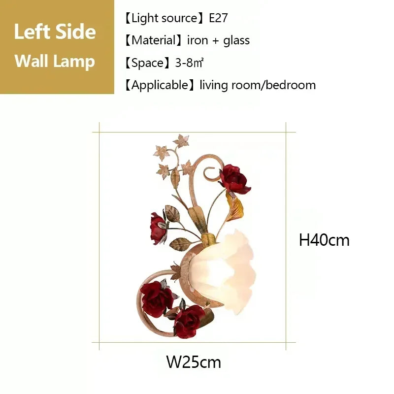 Creative romantic flower ceiling decorative chandelier pastoral retro LED ceiling lights Living room Bedroom Nordic ceiling lamp