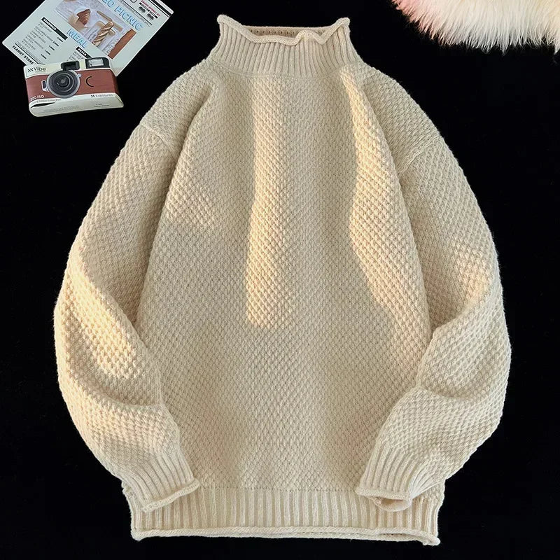 2024 New Vest Sweater Popular Men's Comfortable Warm Sweater Men's Autumn and Winter Warm Sweater Wear Crewneck Knit Sweater