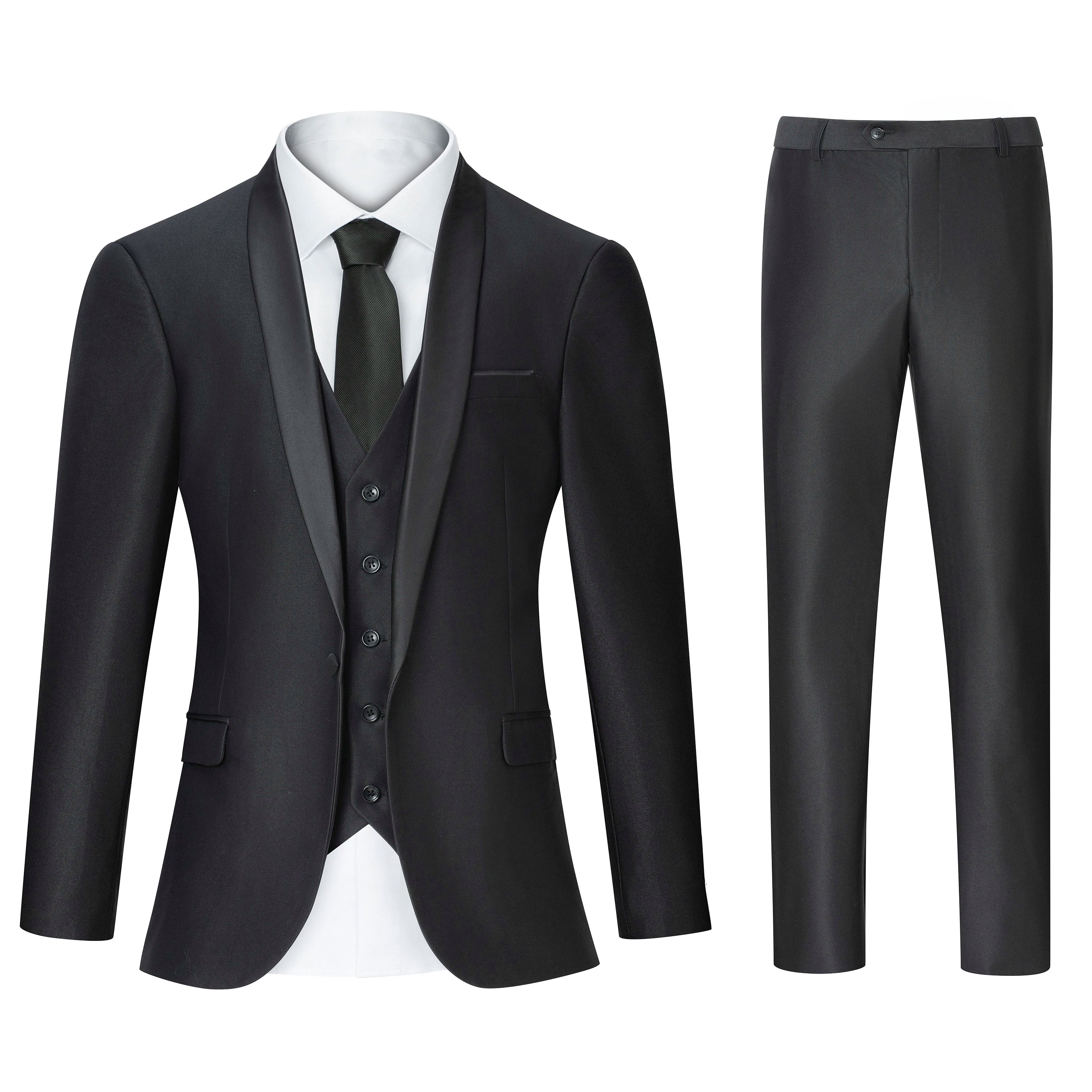 Customized Luxury Men Suits Single Breasted Peak Lapel 3 Piece Jacket Pants Vest Full Sets High Quality Clothing Terno Blazers