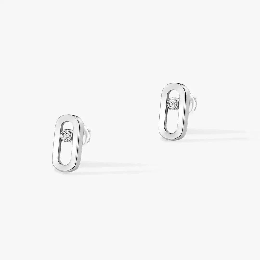 Classic French luxury jewelry S925 women's earrings made of pure silver material. Exquisite engagement gift. move stone