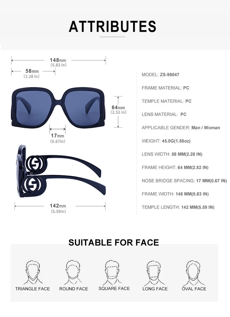 New Sunglasses for Women Retro Fashion Sun Glasses Polygonal Splicing Color Blocked Eyeglass Luxury Design Uv400