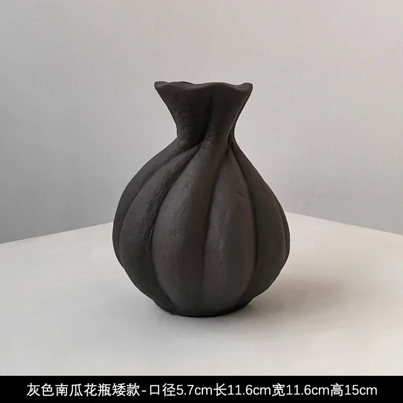 Livetai Wabi-Sabi Handmade Ceramic Vase, Organic Artistic Flower Pot for Living Room, Study & TV Console, Modern Boho Decor