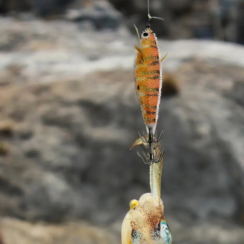 7.5cm horizontal Squid Jigs Fishing Lure Artificial Squid Hook Plated Jigging Baits For Sea Fishing Cuttlefish Luminous