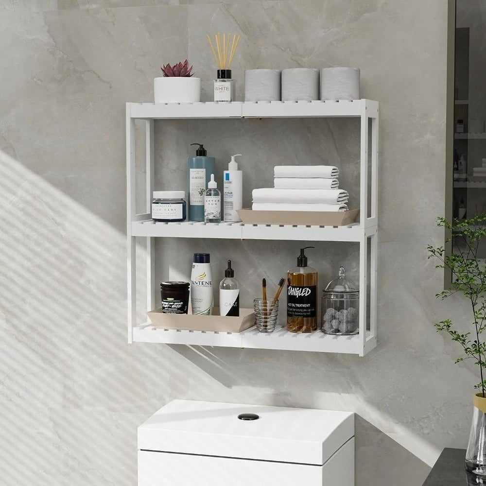 Bathroom Storage Rack Space Save Large Capacity Dormitory Bookshelf Wall Mount Stable and Sturdy Kitchen Seasoning Display Rack