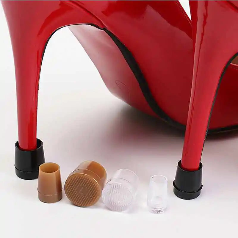 Woman High heels Protective Cover Non-slip Wearable Heel Cover Round TPU/PVC Material Soft Damping Silencer Heel Protector