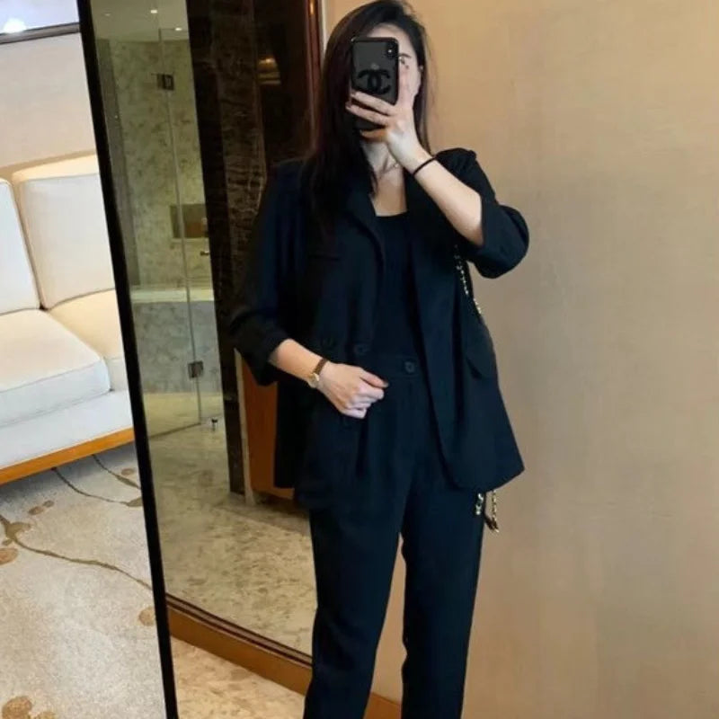 Casual Suit Jacket Two Piece Sets for Women office Fall Outfits Fashion Women's Blazer and Pants Suits Set 2 Elegant Pieces 2024
