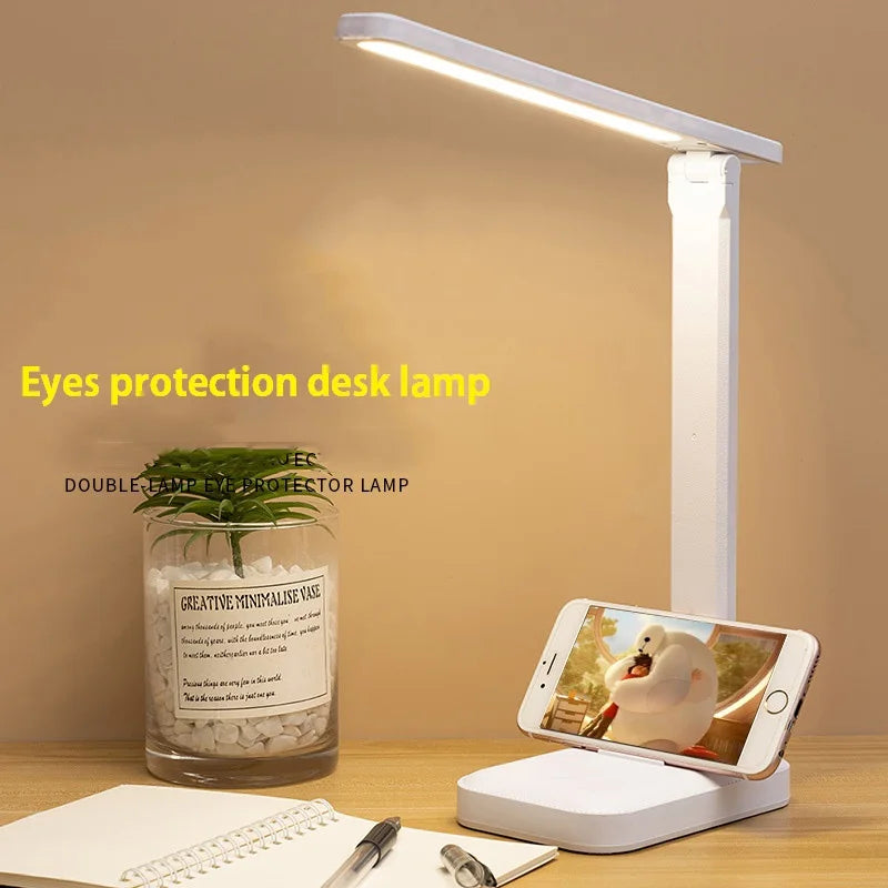 Foldable Led Desk Lamp 3 Color Dimmable Touch Table Lamp Bedside Reading Dormitory Eye Protection USB Chargeable Night Light