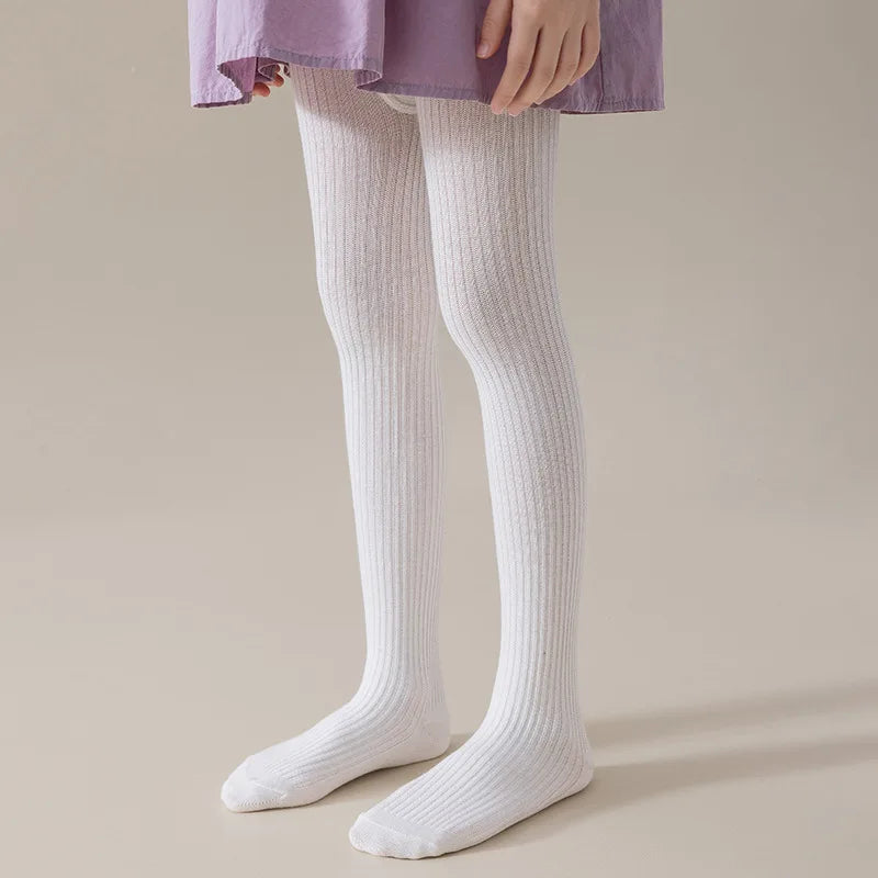 Children Fashion Tights Baby Girl Pantyhose Cotton Knitted Stocking Toddler Kids Solid Leggings Casual Pants For 0-12Y