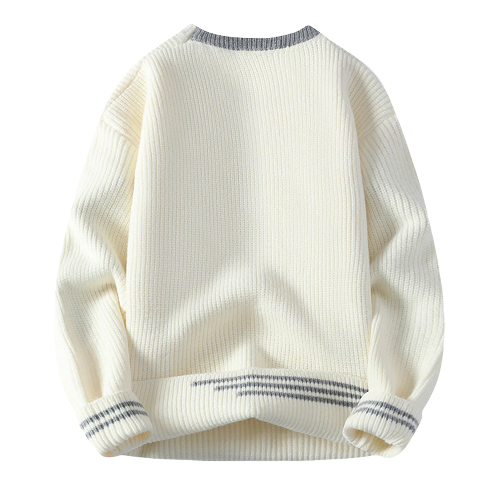 Men Retro Color Collision Twist Sweater Loose Fit Round Neck Knit Jumper Pullover Autumn Winter Casual 4 Colors Knitted Sweaters