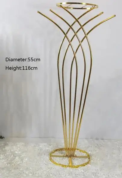Wholesale Geometric Metal Floor Vases Column Stand Road Lead Flower Centerpieces for Wedding Home Events Decor