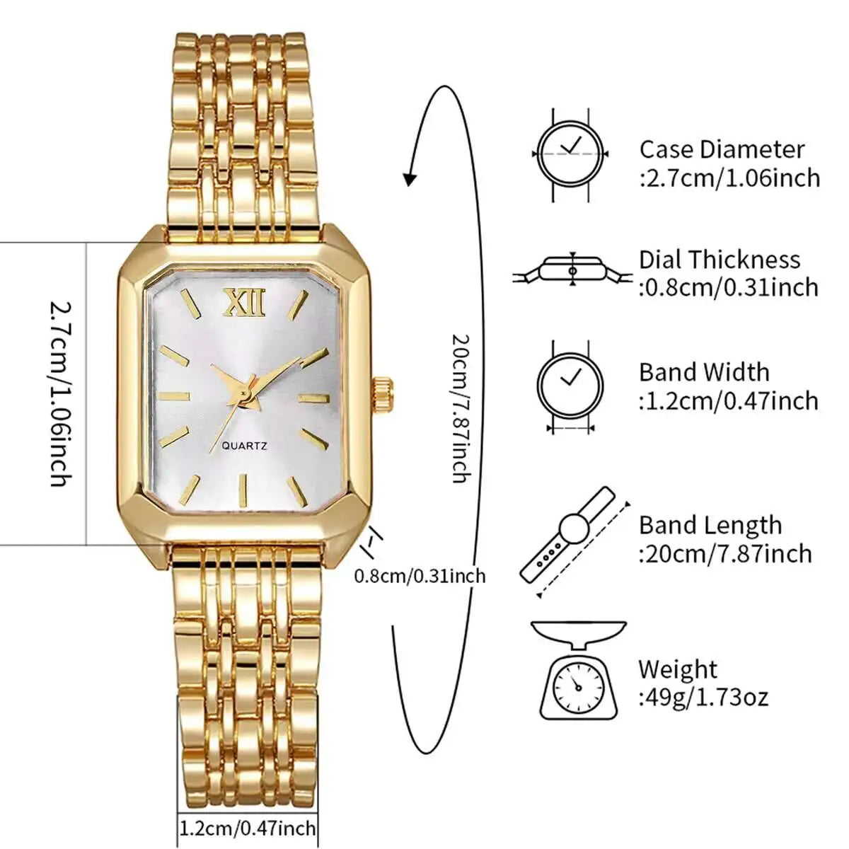 Fashion Rectangle Women Quartz Watch Luxury Analog Wristwatches Reloj Mujer Girls Clock Gift（Without Box）