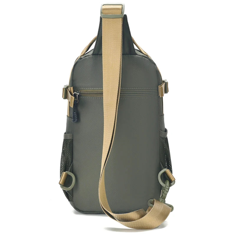 Riding backpack for men, men's chest bag, casual men's single shoulder bag, lightweight and large-capacity crossbody bag