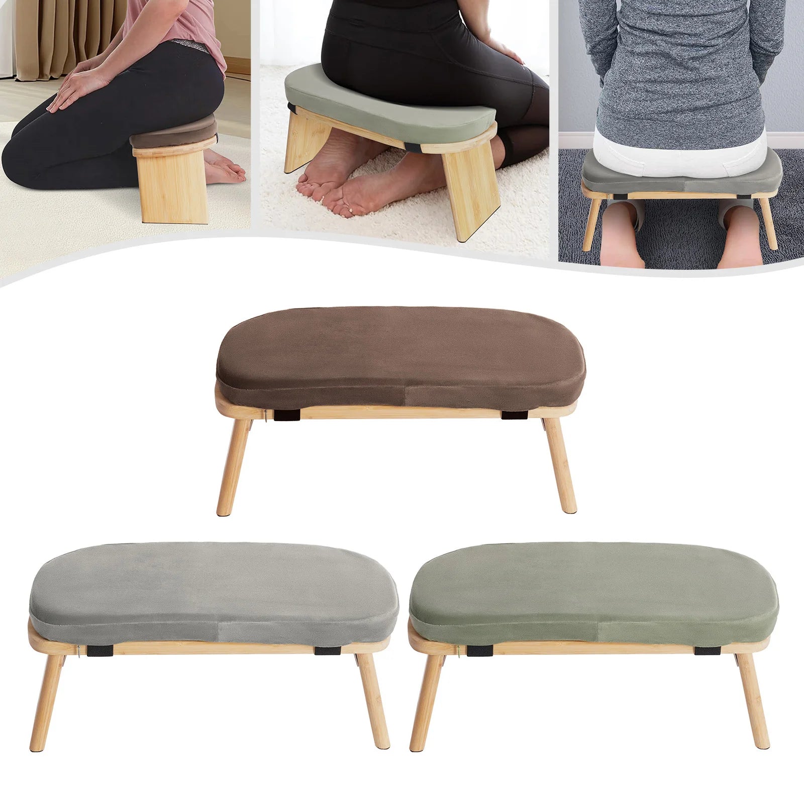 Modern Meditation Bench Foldable& Ergonomic Meditation Stool Yoga Bench Prayer Bench With Carrying Bag