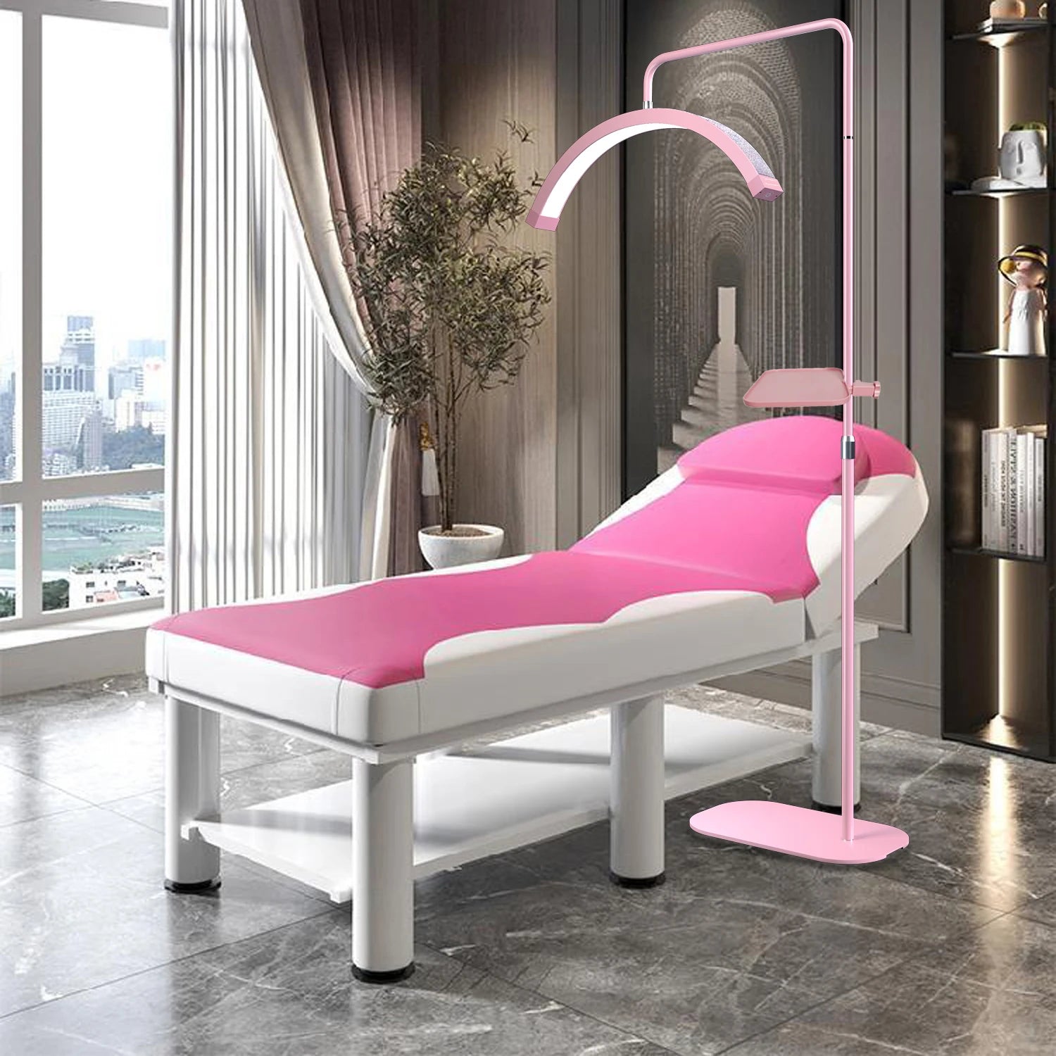 Fusitu FT-Y9 45W LED Half-Moon Shaped Light Arc Lash Light With Diamond Floor Lamp Video Light For Beauty Salon Tattoo Makeup