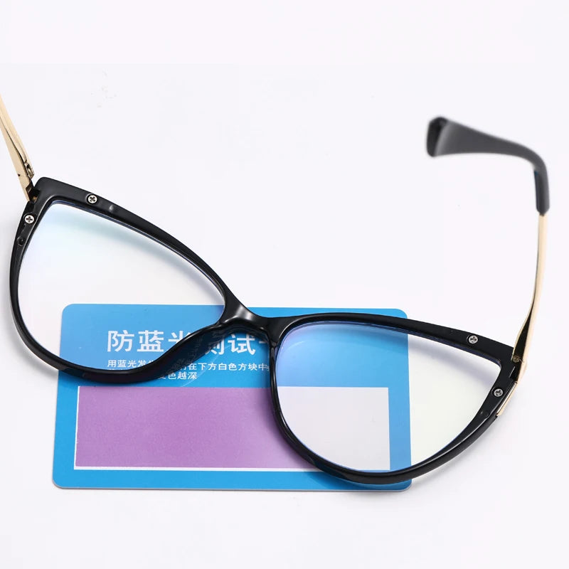Personality Cat Eye Anti-Blue Light Spring Hinged Glasses Cross-Border Men Women Glasses Shopping Leisure Advanced Frames