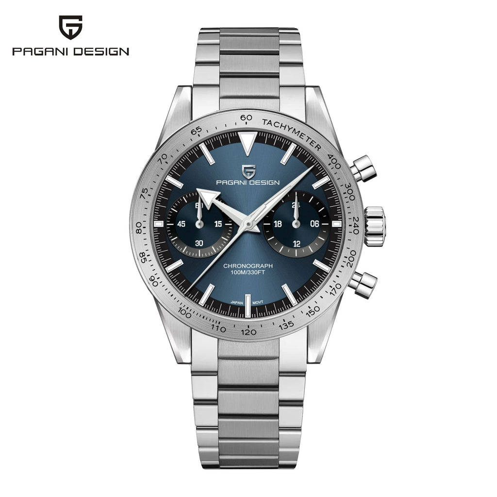 PAGANI DESIGN Retro Wide Arrow Watches Luxury Quartz Watch Men Sport Speed Chronograph Japan VK64 AR Sapphire glass 2024 New