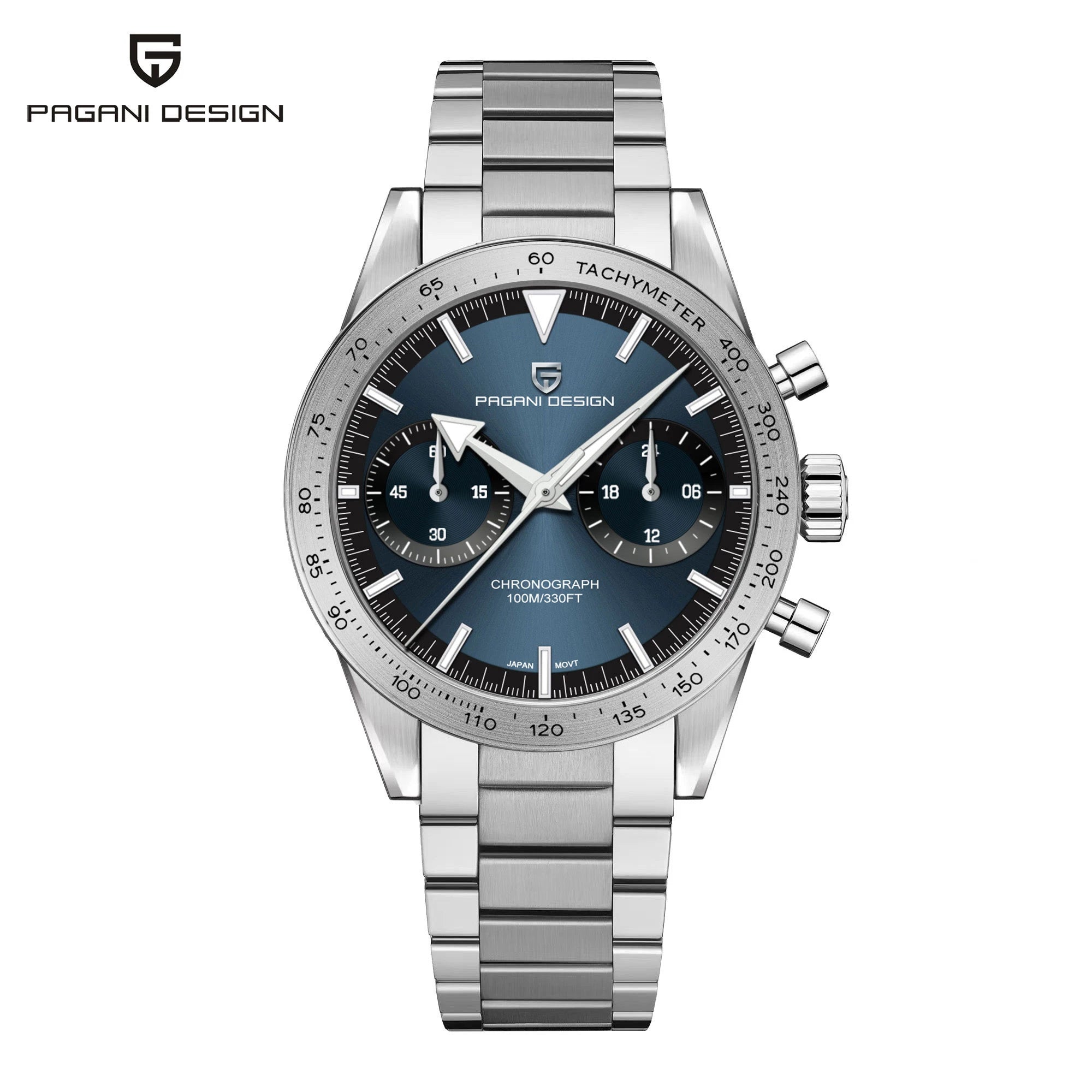 PAGANI DESIGN Retro Wide Arrow Watches Luxury Quartz Watch Men Sport Speed Chronograph Japan VK64 AR Sapphire glass 2024 New