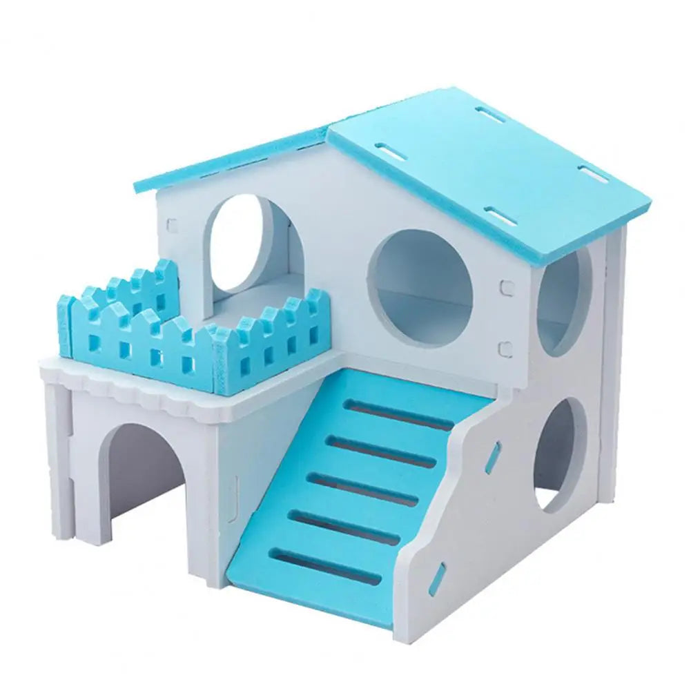 Hamster House Breathable Layers Wooden Small Pets Hideout Safe Double Leisure Guinea-pig Living Hut Small Animal Training Toy
