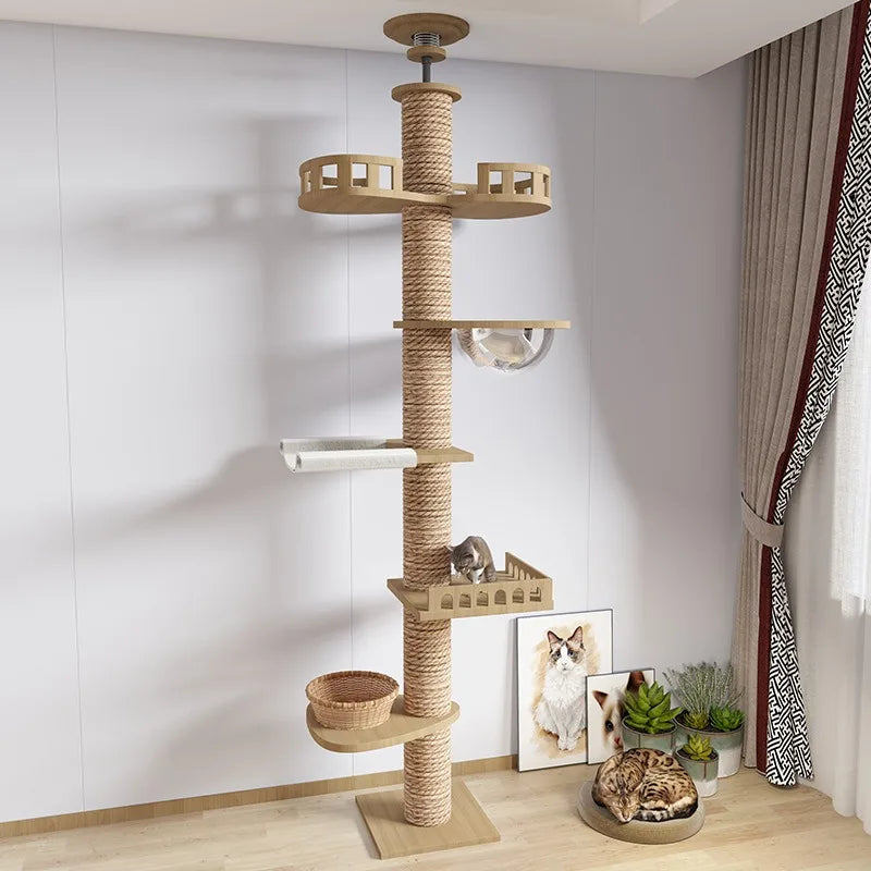 Cat Tree Multilayer Rotatable Moisture Proof Breathable Scratching Posts Save space Cat Tower For Home Indoor Cats Shelves 캣타워