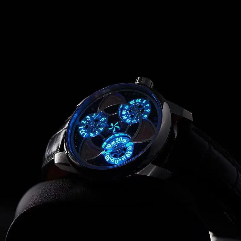 OBLVLO men's watch Star Creative Fully automatic mechanical watch Men's watch Skeletonized fashionable and trendy wristwatch men