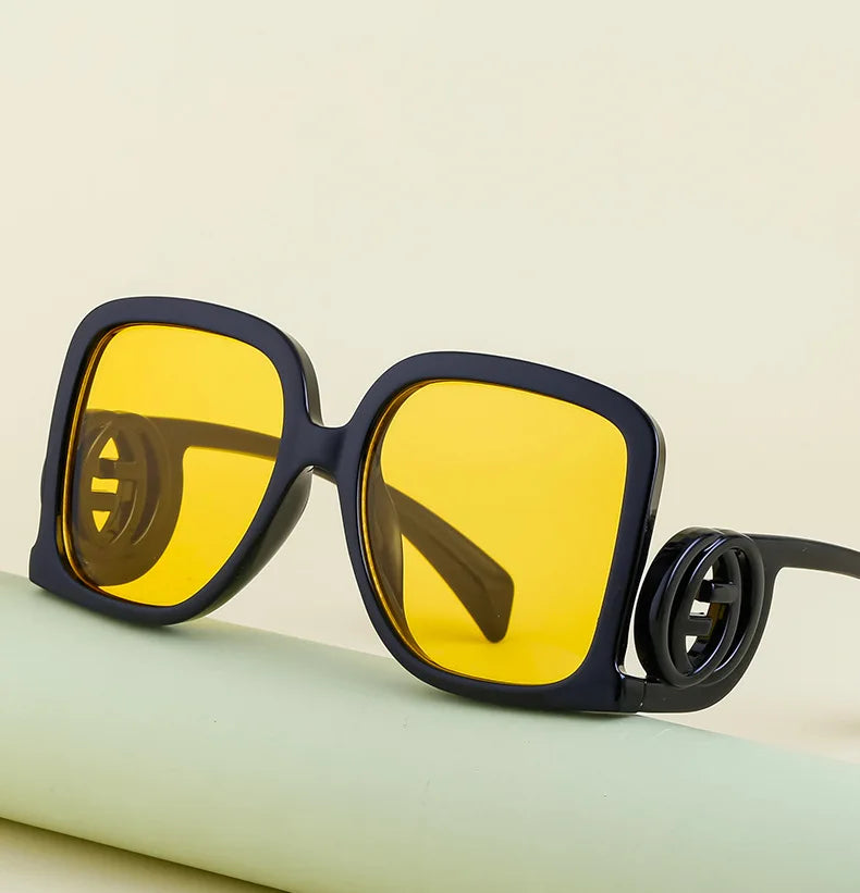 New Sunglasses for Women Retro Fashion Sun Glasses Polygonal Splicing Color Blocked Eyeglass Luxury Design Uv400