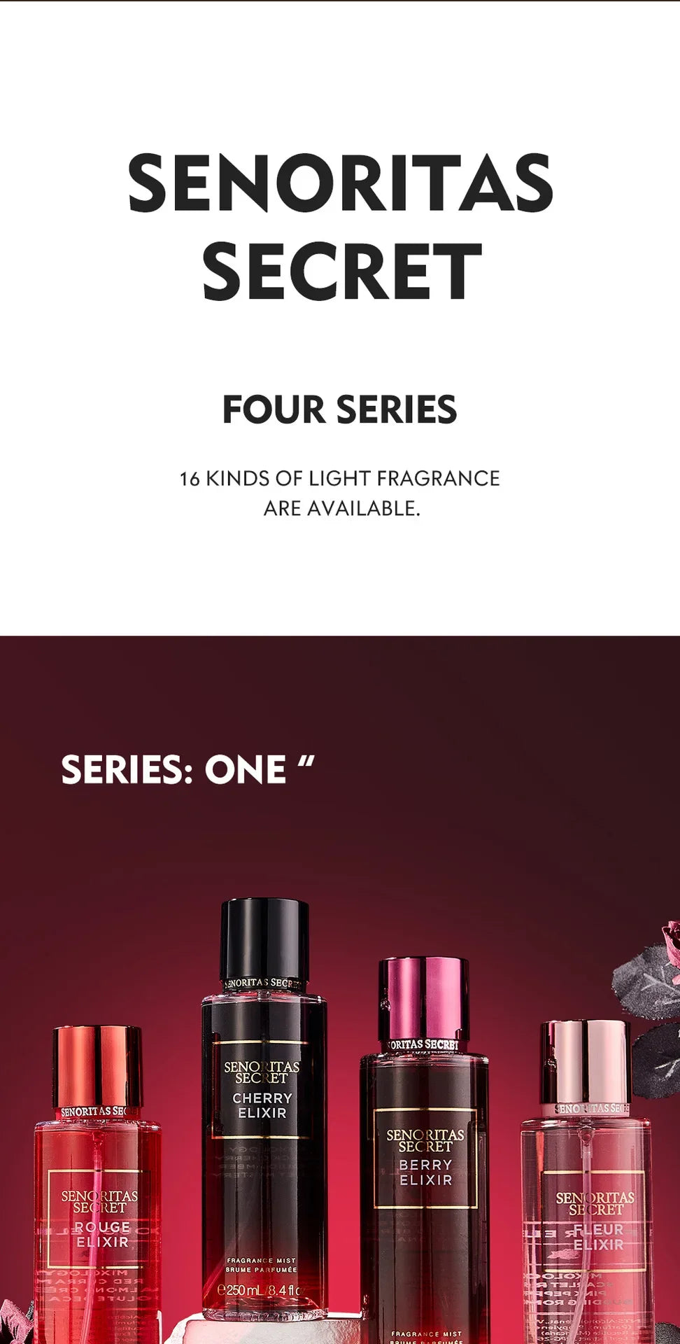 Body Spray Women's  Fragrance Floral and Fruit Tone Lasting Fragrance Thailand's 250ml