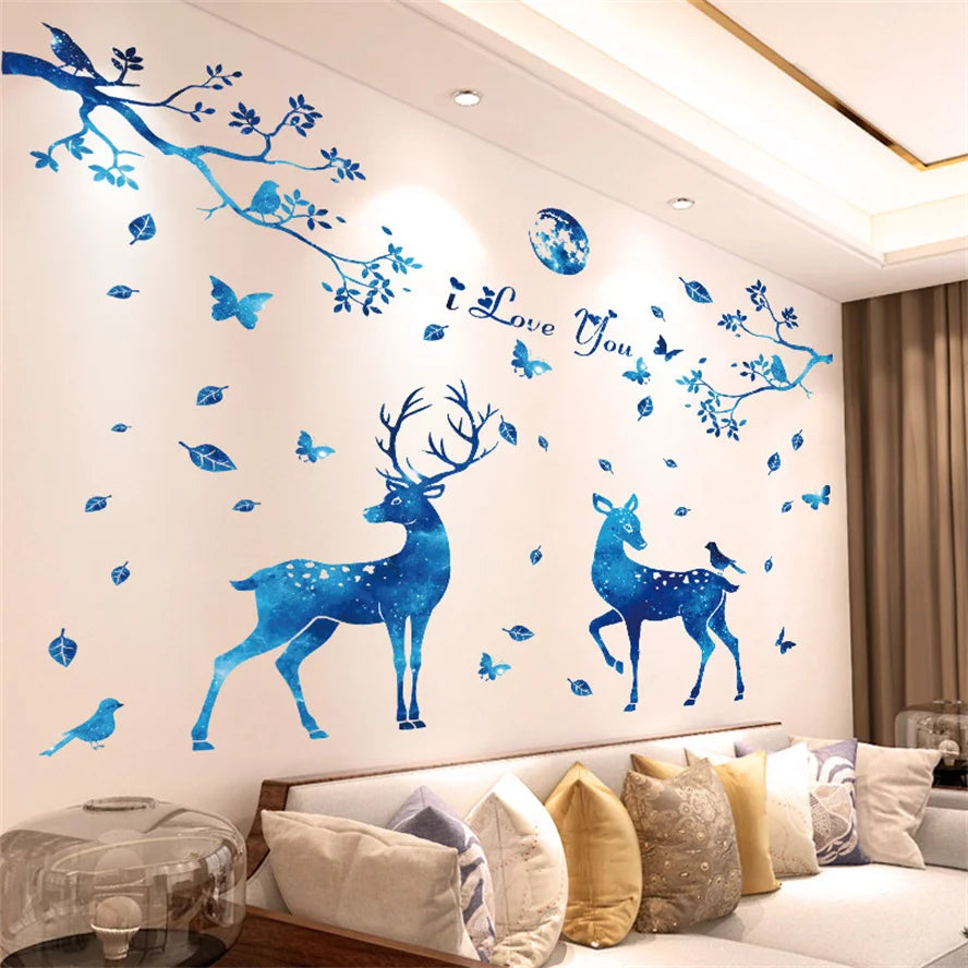 Living Room Flower Background Wall Stickers Bedroom Room Wall Decoration Stickers Wallpaper Self-adhesive Stickers Home Decor